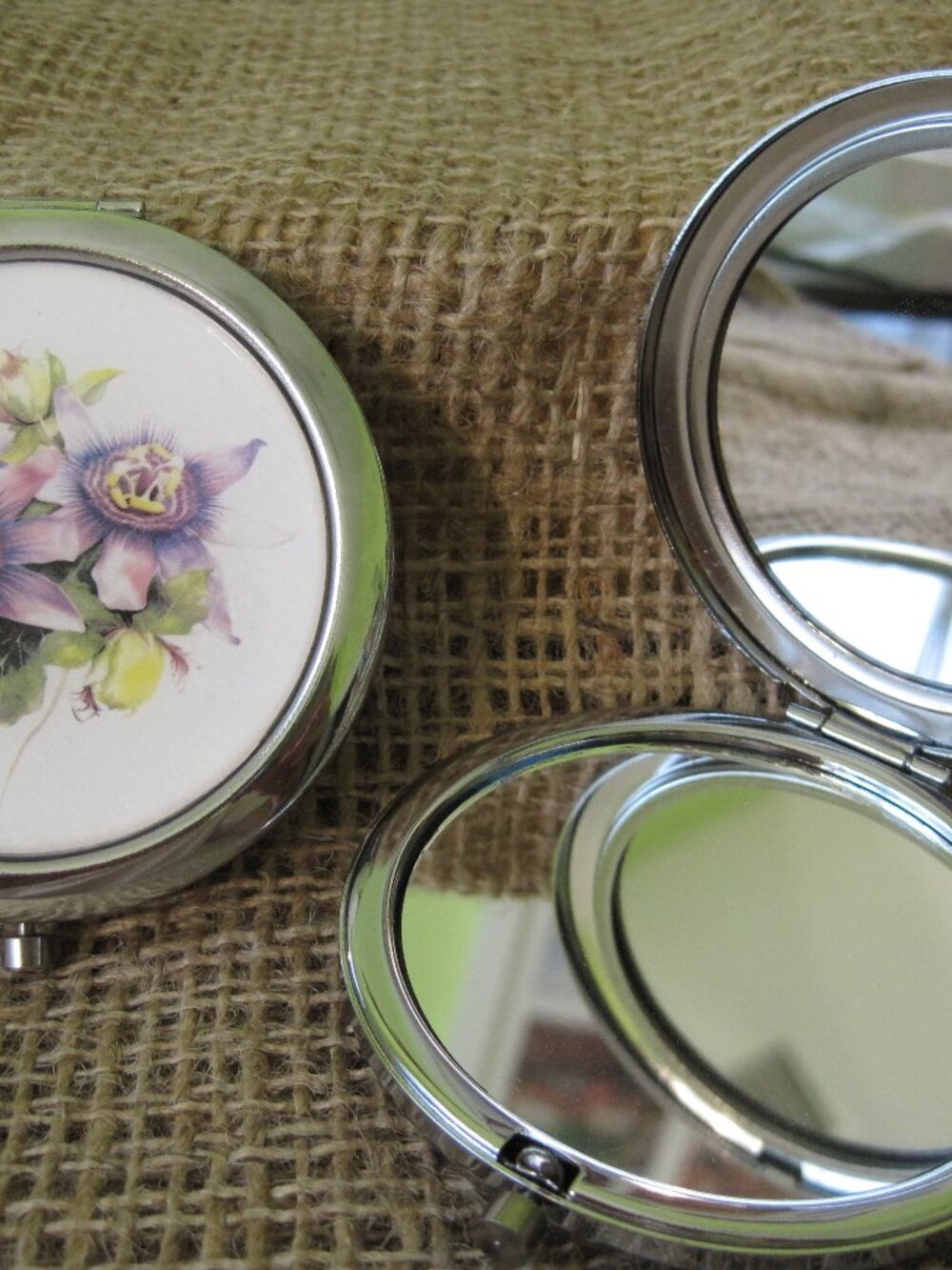 Passion Flower Themed Compact/Pocket Mirror